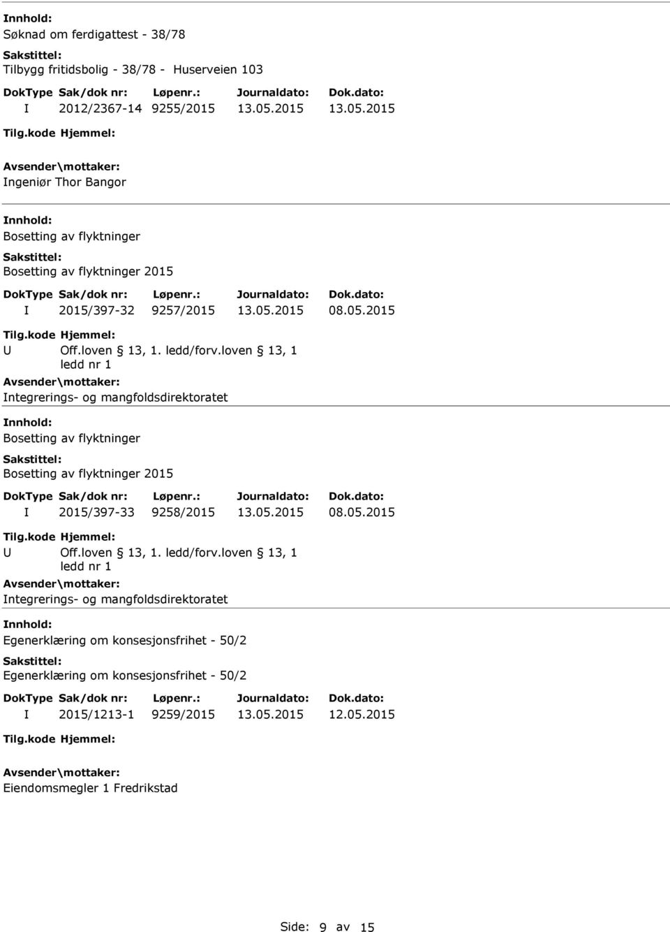 2015 ntegrerings- og mangfoldsdirektoratet Bosetting av flyktninger Bosetting av flyktninger 2015 2015/397-33 9258/2015 08.05.