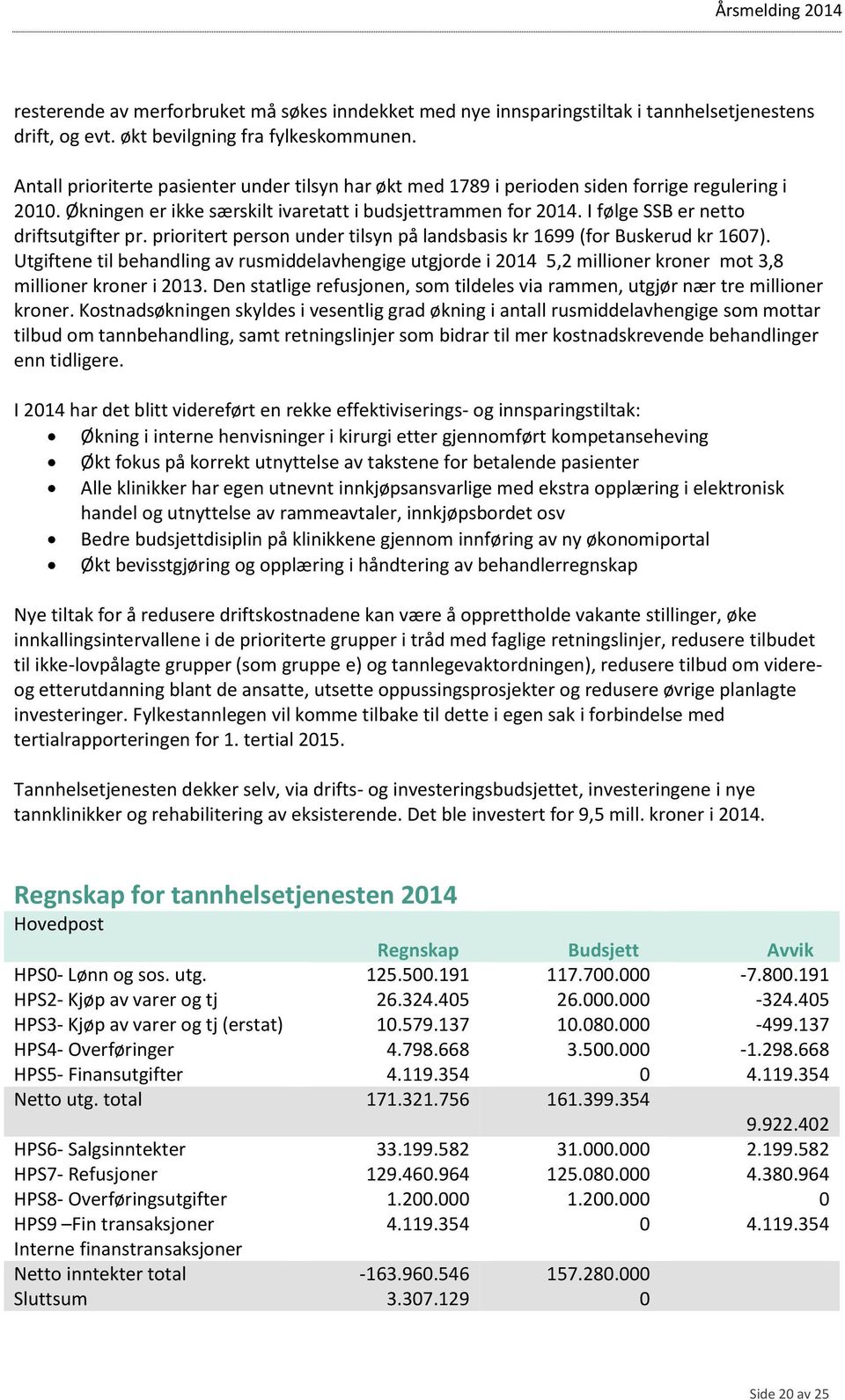 I følge SSB er netto driftsutgifter pr. prioritert person under tilsyn på landsbasis kr 1699 (for Buskerud kr 1607).