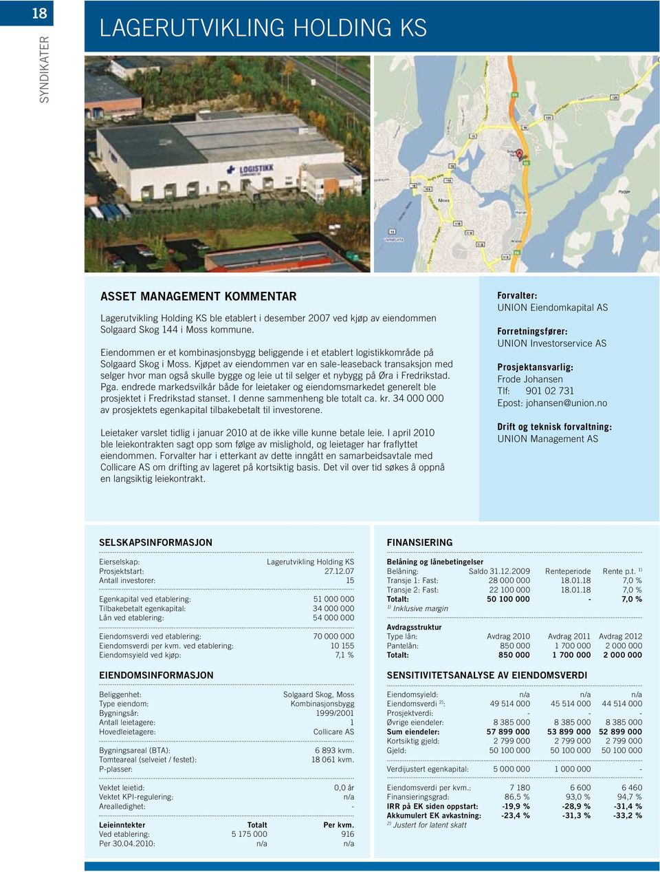 Kjøpet av eiendommen var en sale-leaseback transaksjon med selger hvor man også skulle bygge og leie ut til selger et nybygg på Øra i Fredrikstad. Pga.