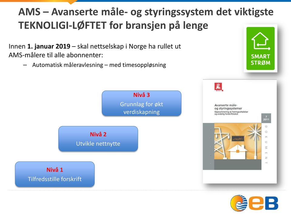 januar 2019 skal nettselskap i Norge ha rullet ut AMS-målere til alle