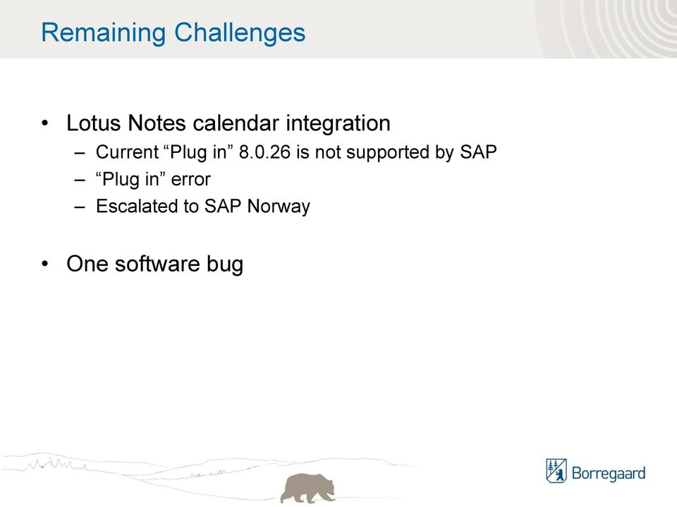 0.26 is not supported by SAP Plug in