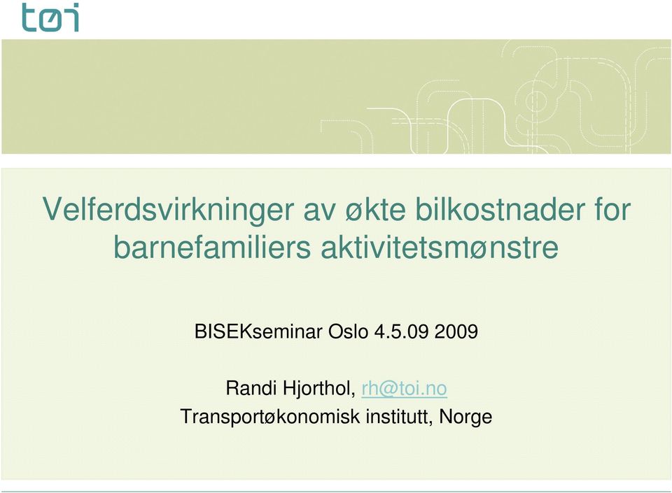 BISEKseminar Oslo 4.5.