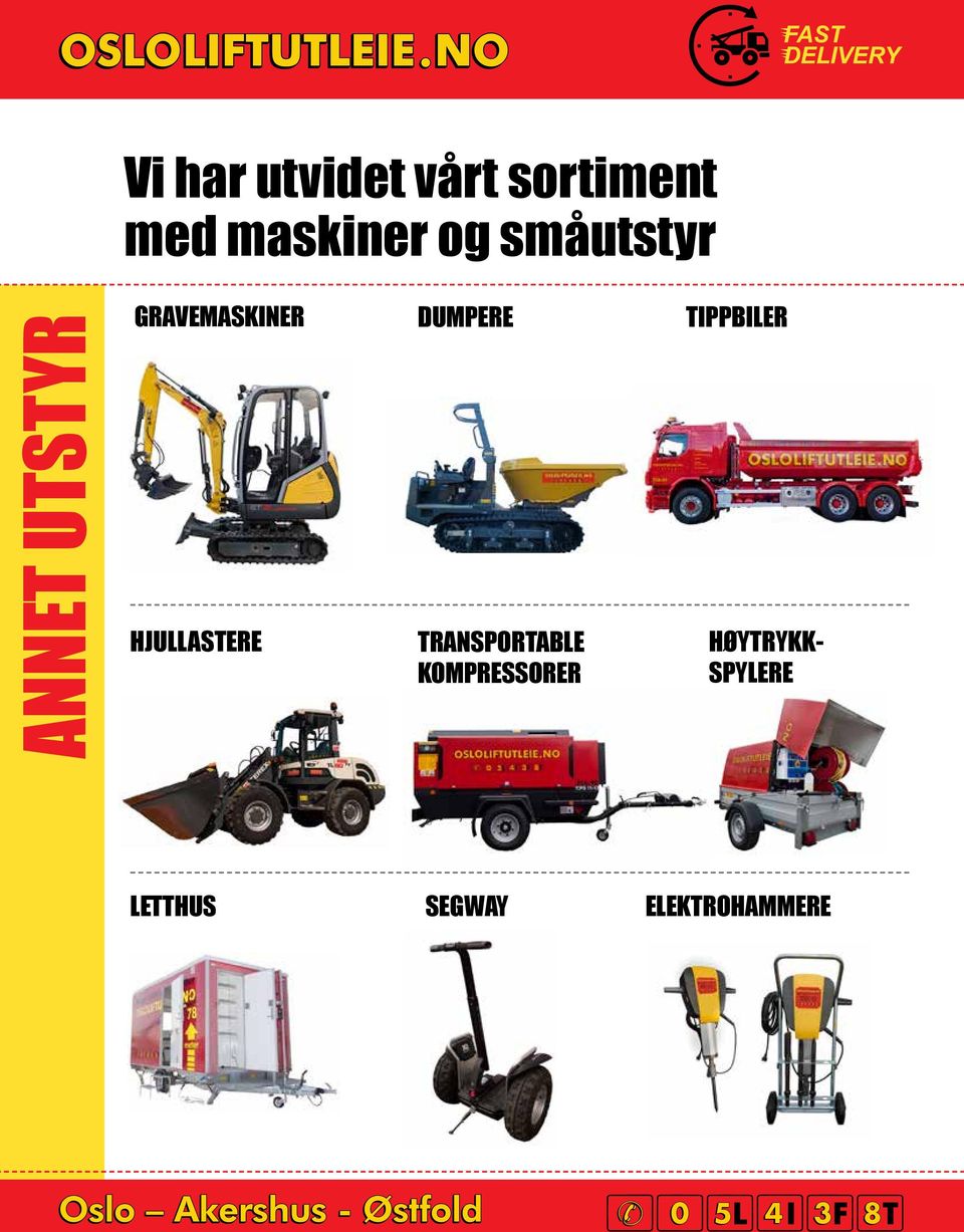 HJULLASTERE DUMPERE TRANSPORTABLE KOMPRESSORER