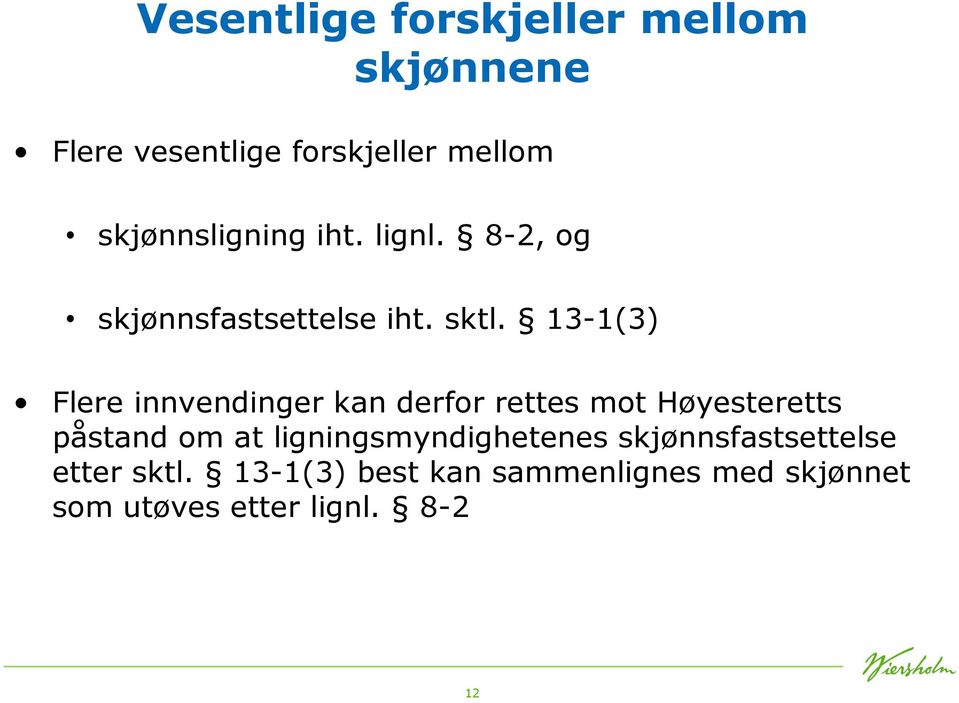 13-1(3) Flere innvendinger kan derfor rettes mot Høyesteretts påstand om at