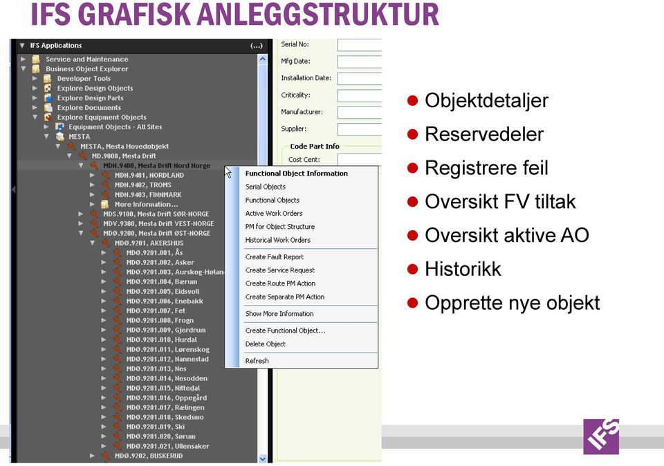 Registrere feil Oversikt FV tiltak