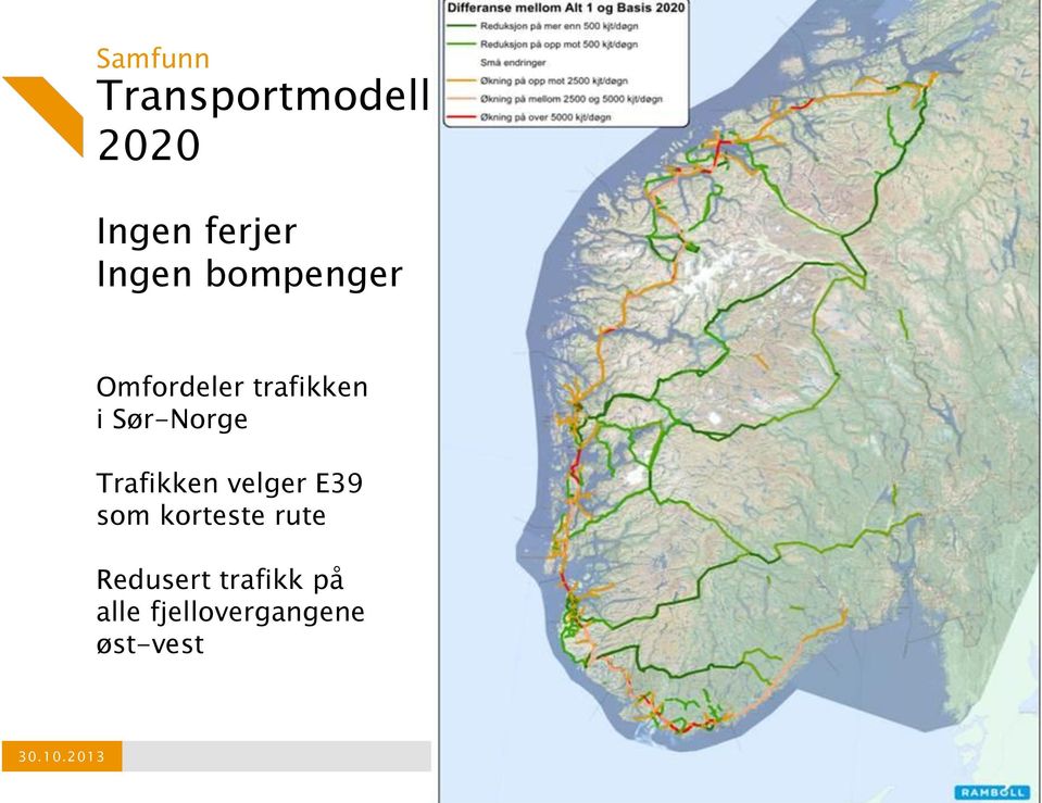 Sør-Norge Trafikken velger E39 som korteste