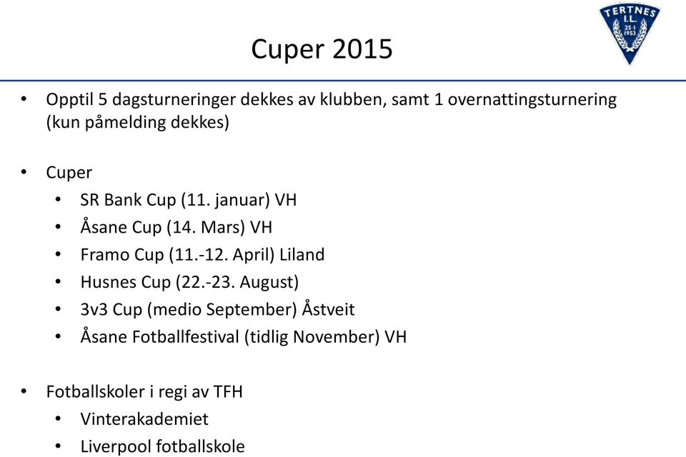 -12. April) Liland Husnes Cup (22.-23.