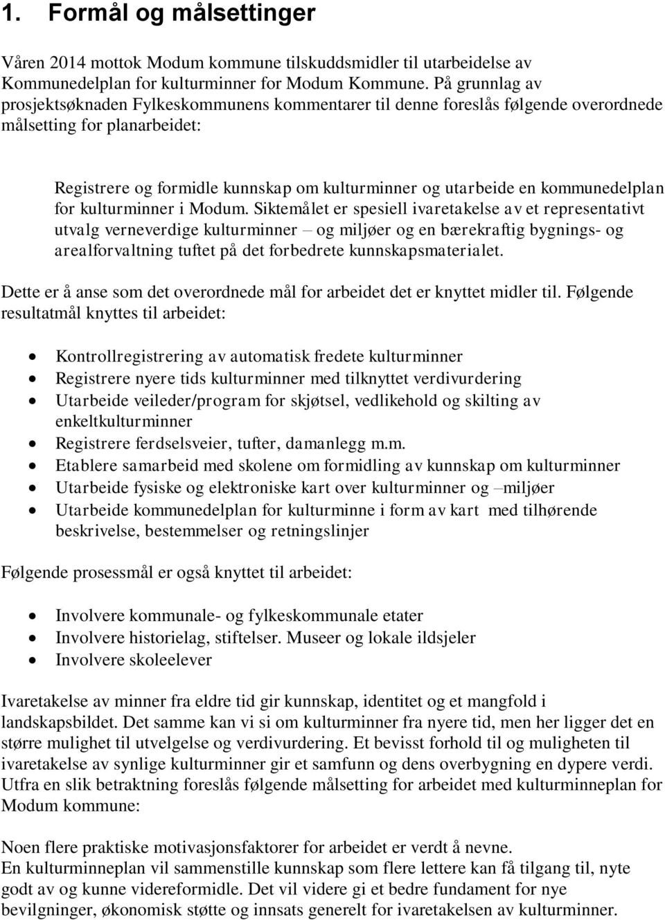 kommunedelplan for kulturminner i Modum.