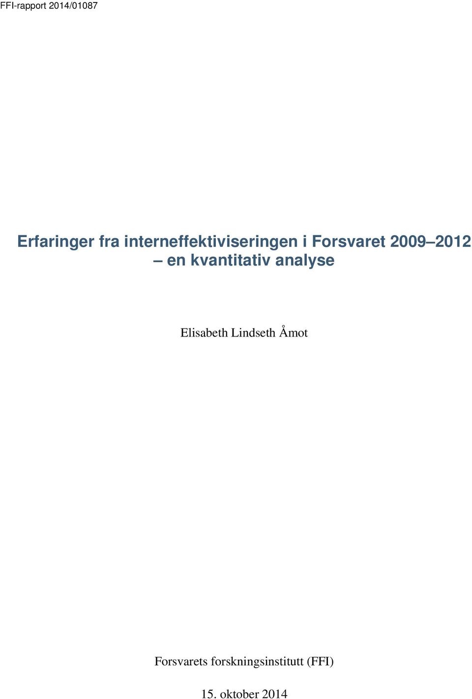 en kvantitativ analyse Elisabeth Lindseth