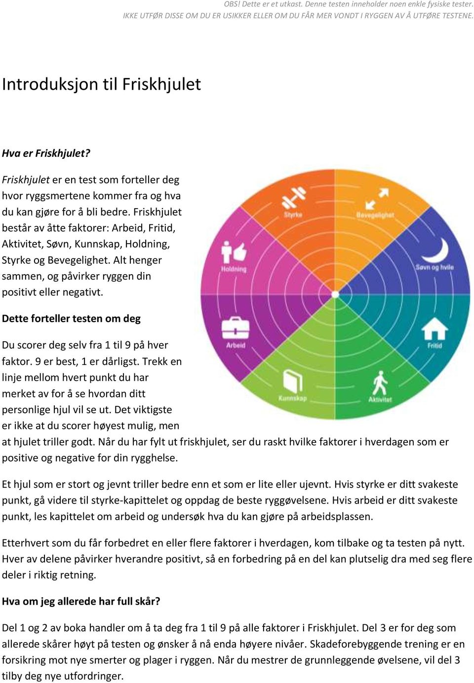 Dette forteller testen om deg Du scorer deg selv fra 1 til 9 på hver faktor. 9 er best, 1 er dårligst.