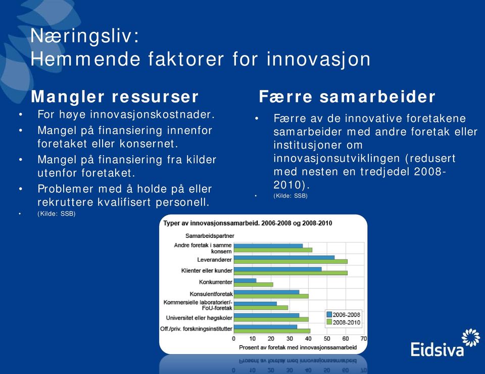 Problemer med å holde på eller rekruttere kvalifisert personell.