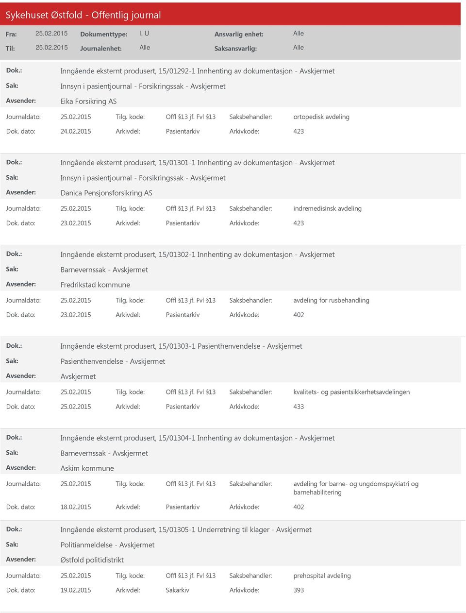 indremedisinsk avdeling Dok. dato: 23.02.