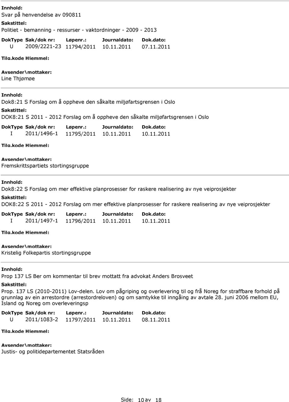 realisering av nye veiprosjekter DOK8:22 S 2011-2012 Forslag om mer effektive planprosesser for raskere realisering av nye veiprosjekter 2011/1497-1 11796/2011 Kristelig Folkepartis stortingsgruppe