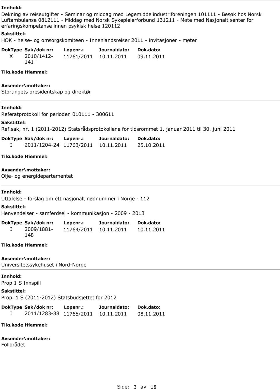 Referatprotokoll for perioden 0101