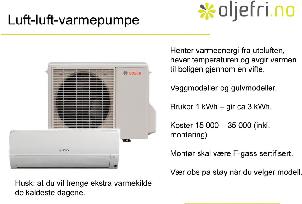 Bruker 1 kwh gir ca 3 kwh. Koster 15 000 35 000 (inkl.