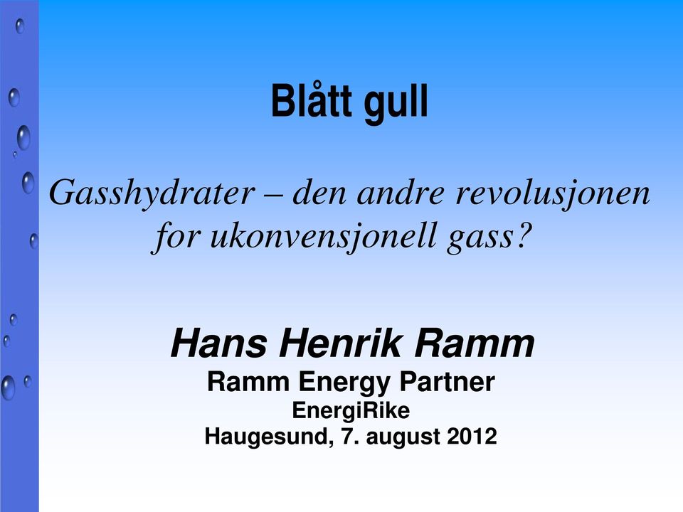 Hans Henrik Ramm Ramm Energy Partner