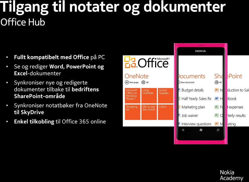 og redigerte dokumenter tilbake til bedriftens SharePoint-område