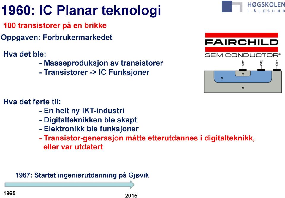 IKT-industri - Digitalteknikken ble skapt - Elektronikk ble funksjoner - Transistor-generasjon