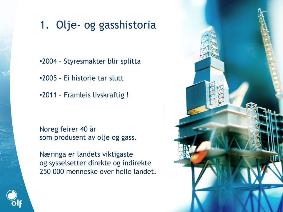 Noreg feirer 40 år som produsent av olje og gass.
