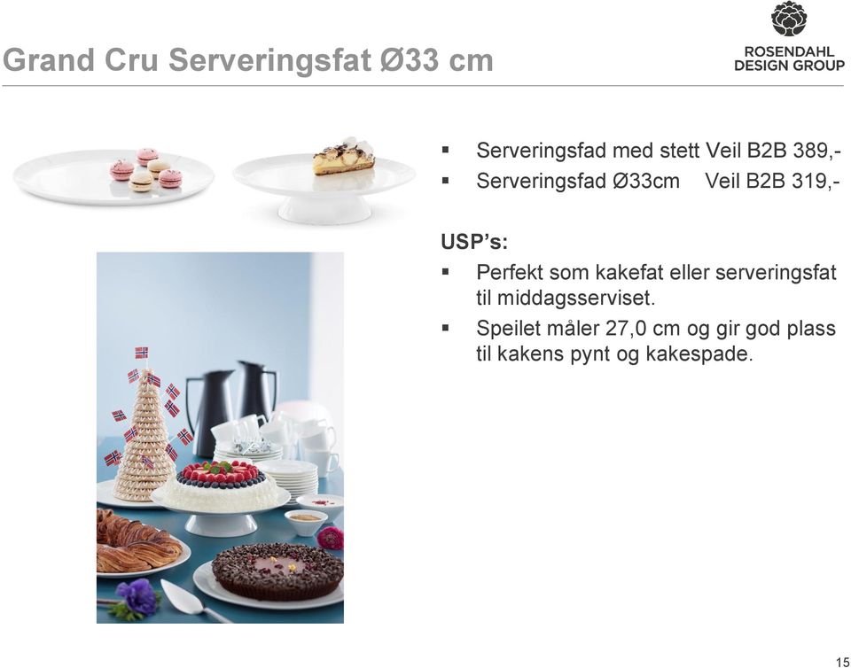 kakefat eller serveringsfat til middagsserviset.