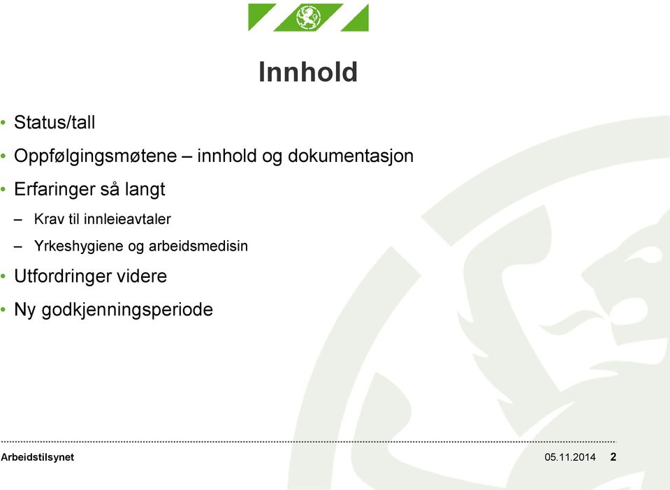 innleieavtaler Yrkeshygiene og arbeidsmedisin