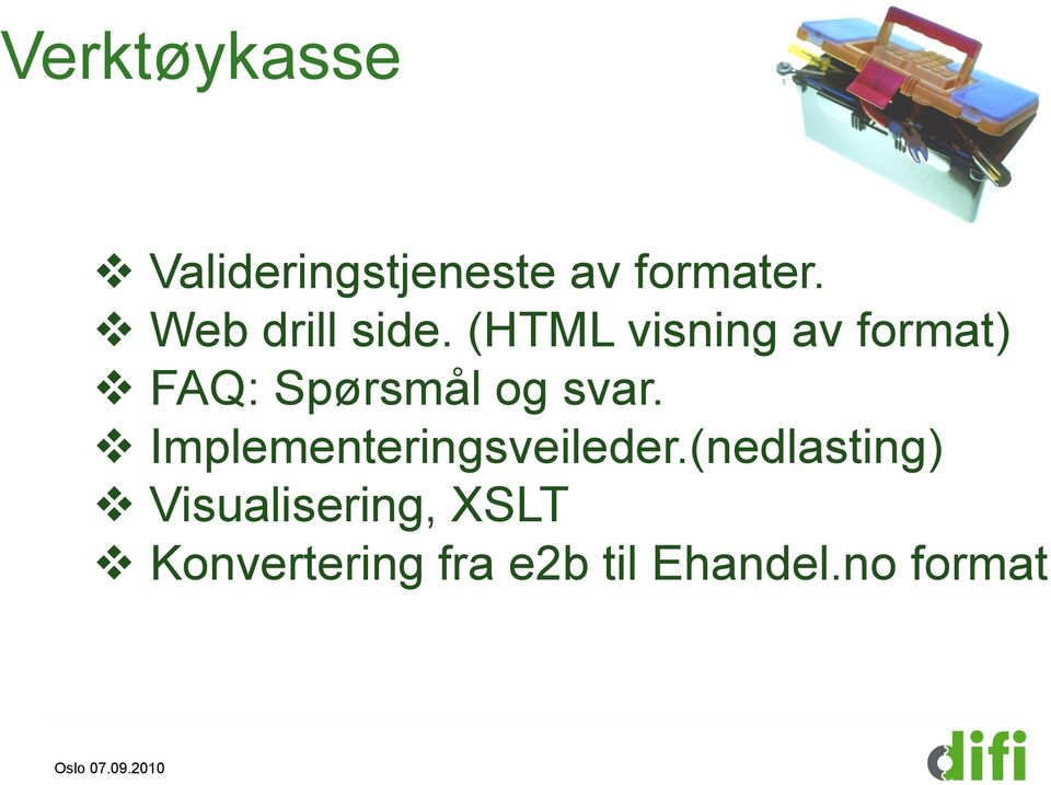 (HTML visning av format) FAQ: Spørsmål og svar.