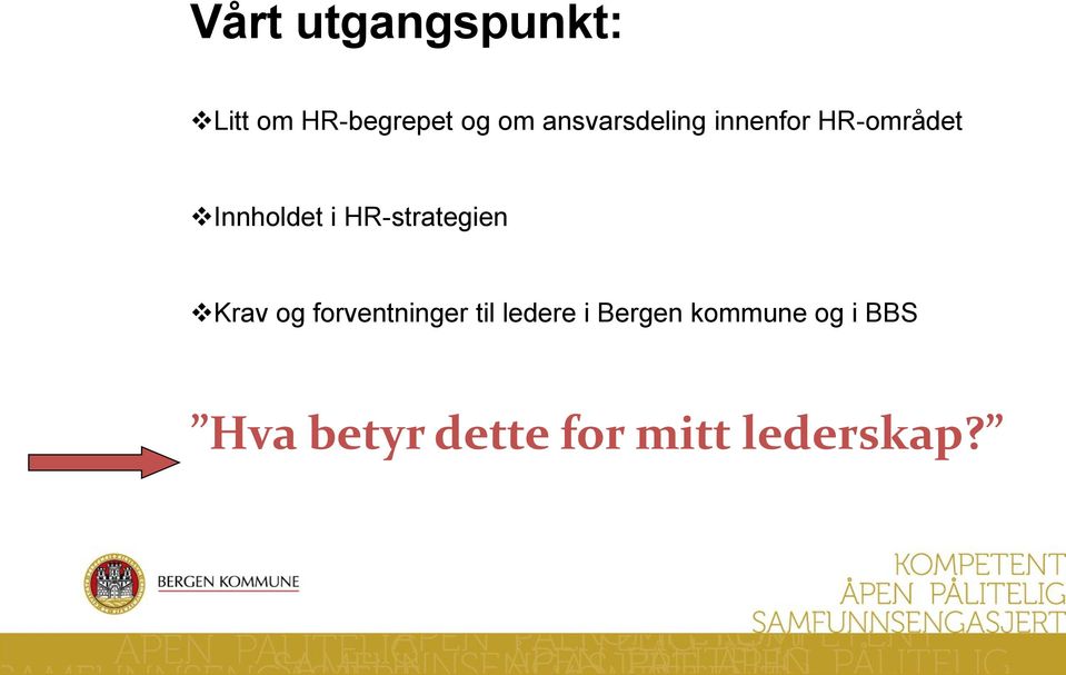 HR-strategien Krav og forventninger til ledere i