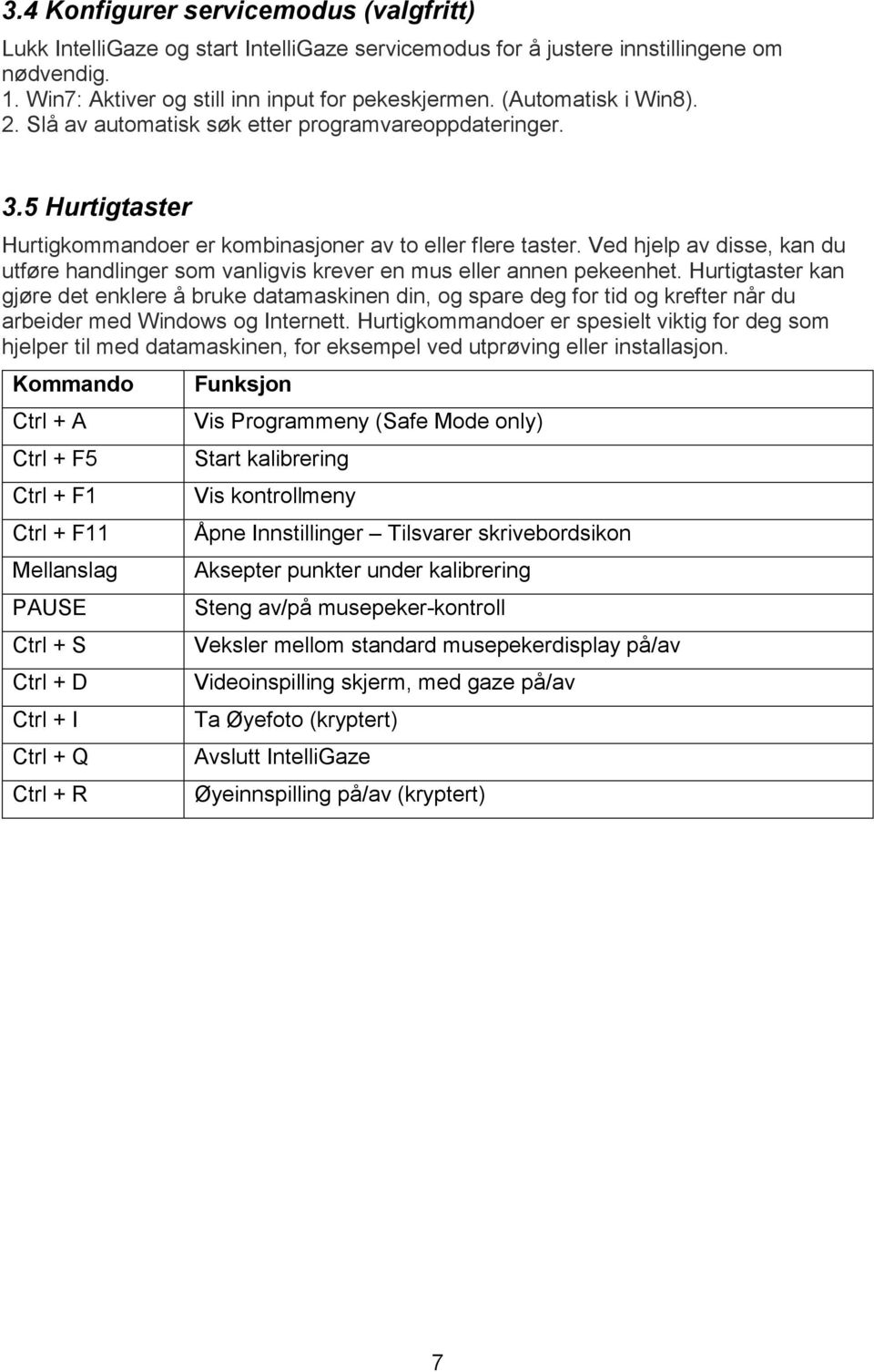 Ved hjelp av disse, kan du utføre handlinger som vanligvis krever en mus eller annen pekeenhet.