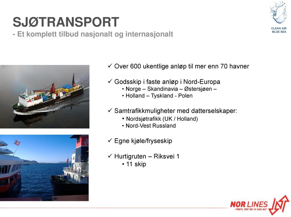 Østersjøen Holland Tyskland - Polen Samtrafikkmuligheter med datterselskaper: