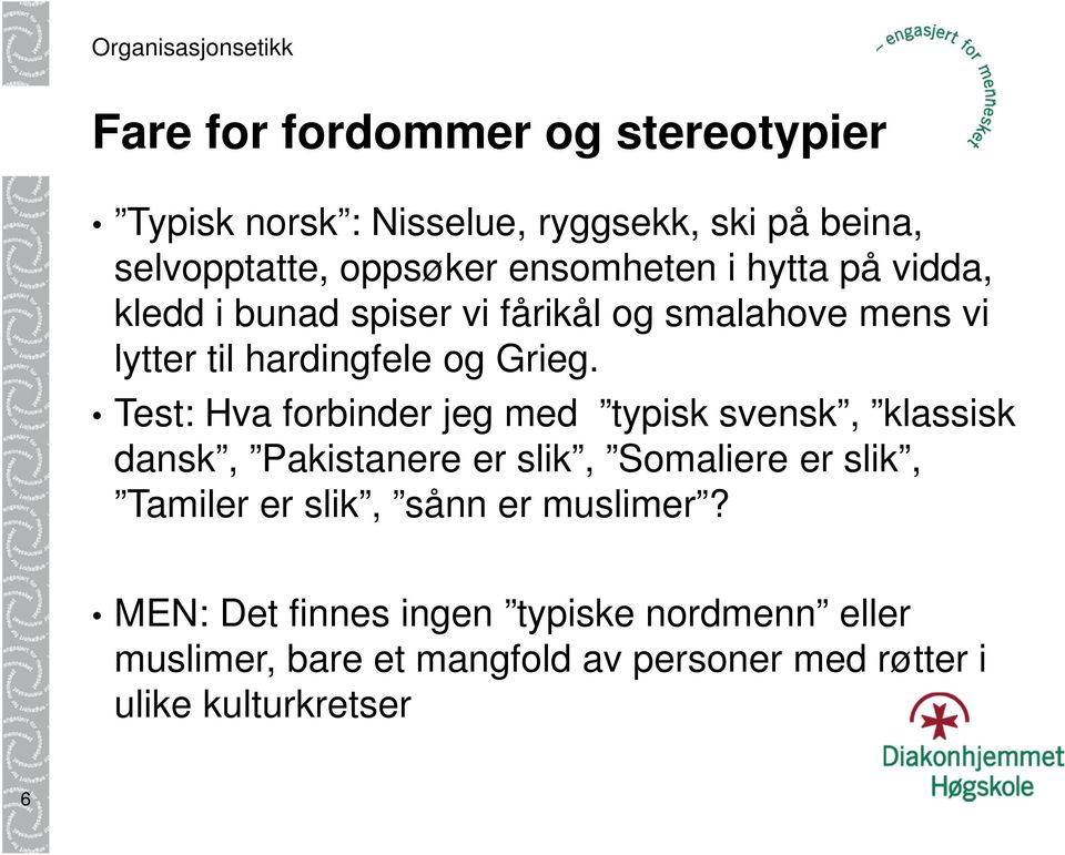 Test: Hva forbinder jeg med typisk svensk, klassisk dansk, Pakistanere er slik, Somaliere er slik, Tamiler er slik,