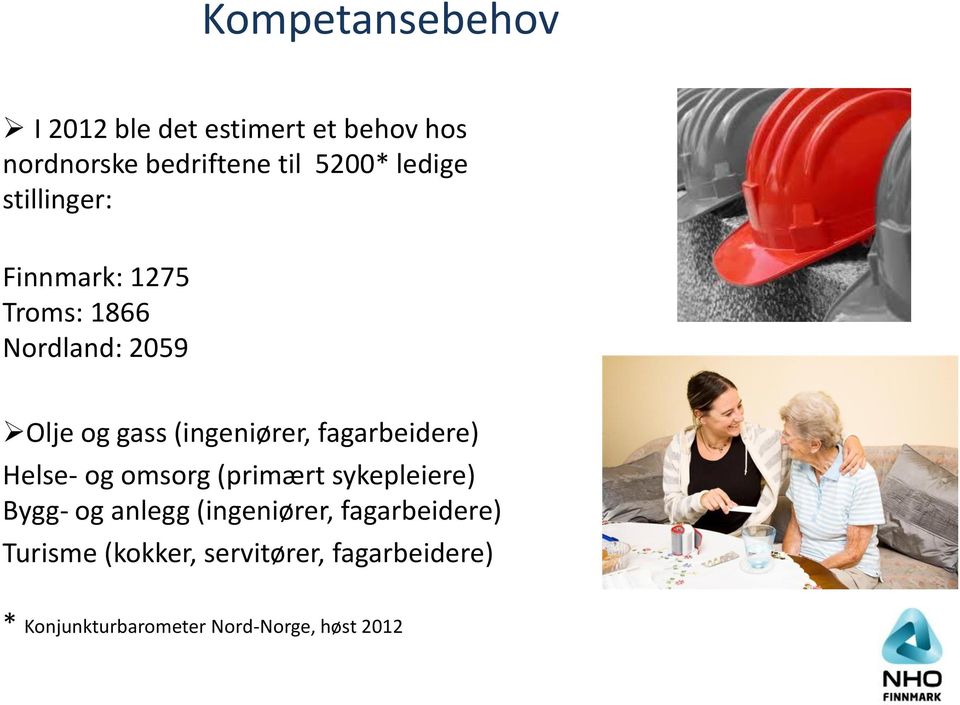 fagarbeidere) Helse- og omsorg (primært sykepleiere) Bygg- og anlegg (ingeniører,