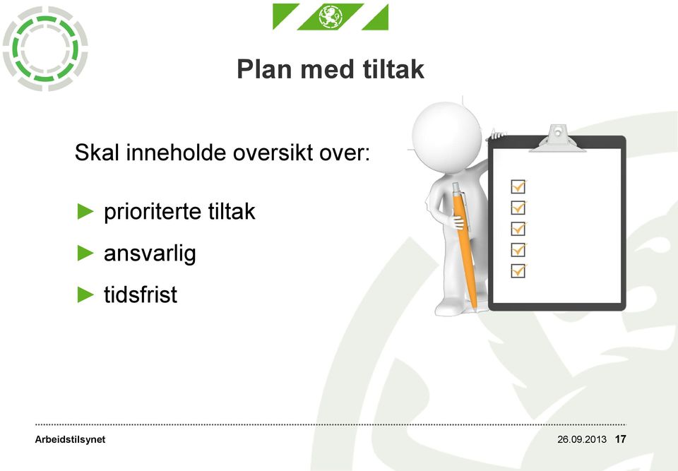 prioriterte tiltak