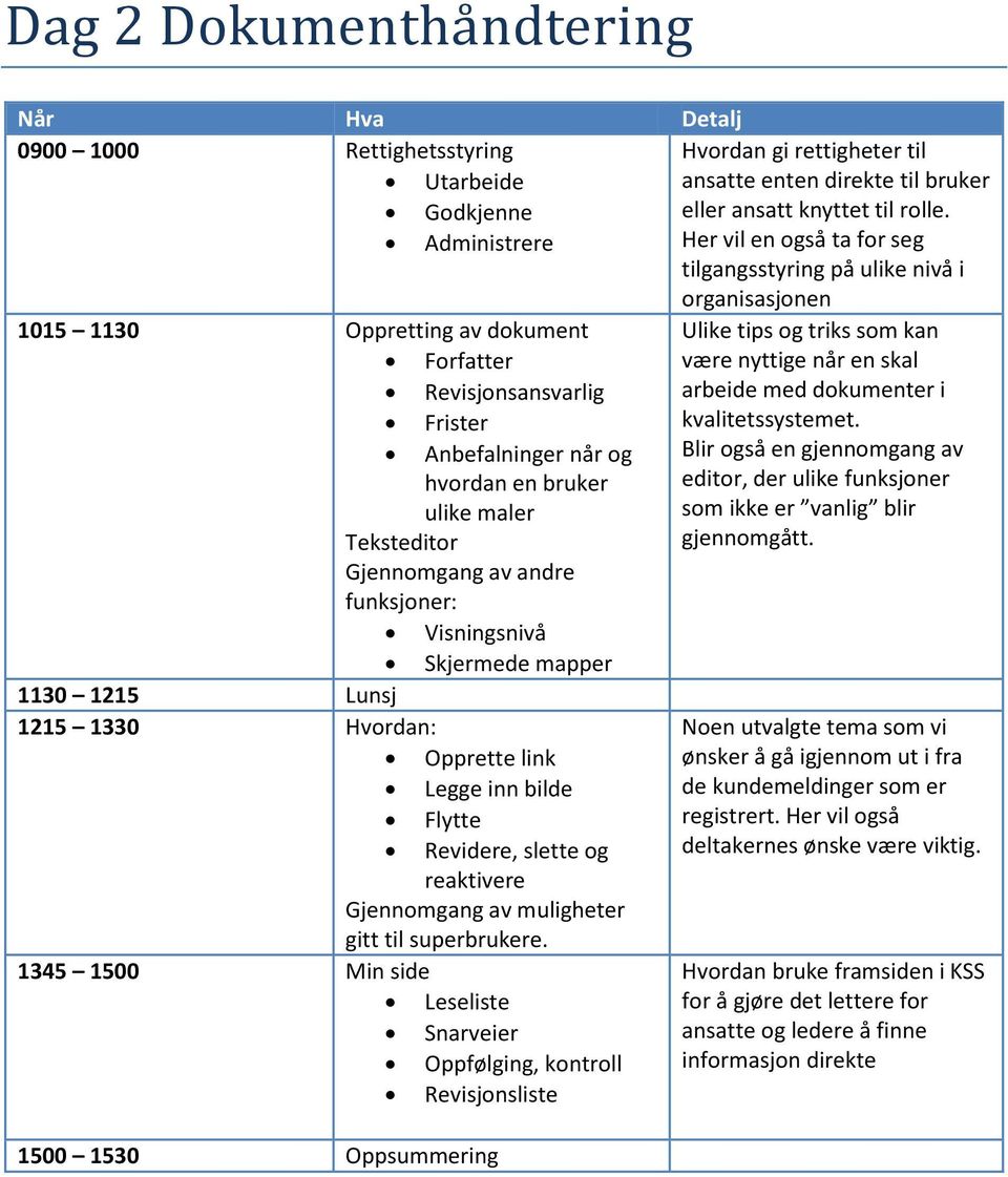 Revisjonsansvarlig arbeide med dokumenter i Frister kvalitetssystemet.