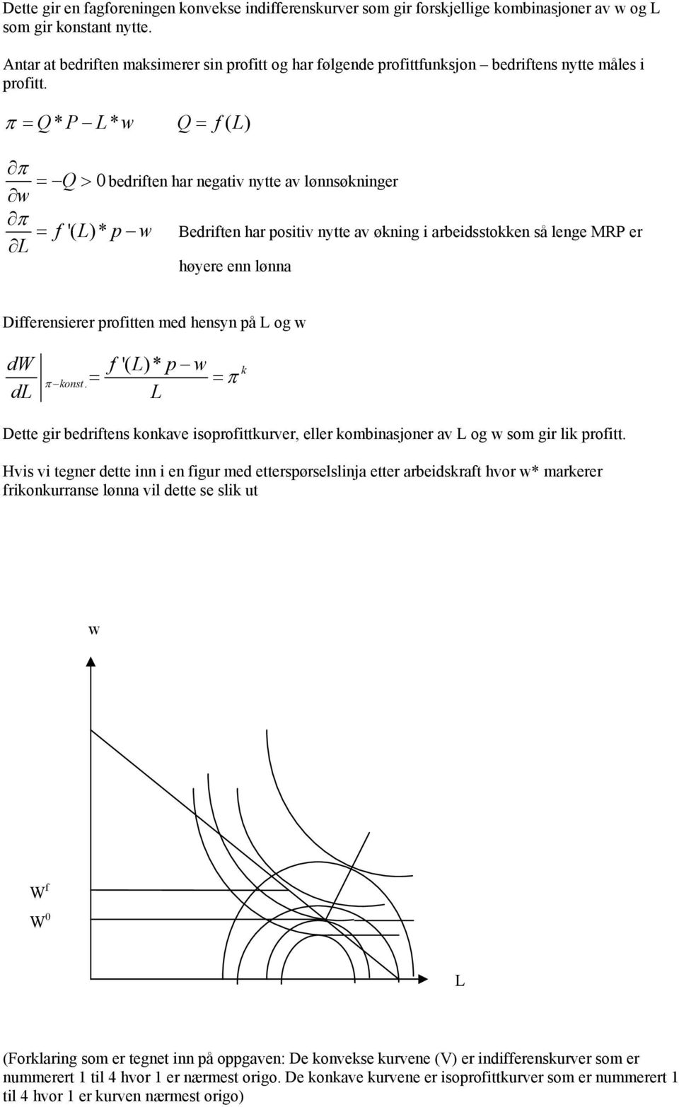 π = Q* P * w Q= f( ) π = Q > 0 bedriften har negativ nytte av lønnsøkninger w π = f '( )* p w Bedriften har positiv nytte av økning i arbeidsstokken så lenge MRP er høyere enn lønna Differensierer