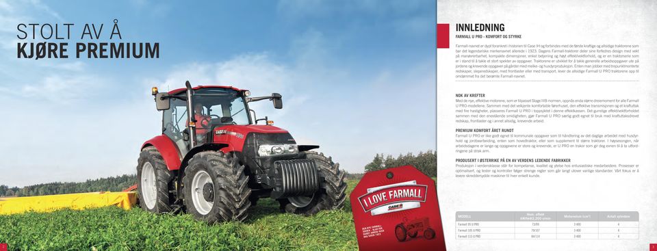 Dagens Farmall-traktorer deler sine forfedres design med vekt på manøvrerbarhet, kompakte dimensjoner, enkel betjening og høyt effekt/vektforhold, og er en traktorserie som er i stand til å takle et