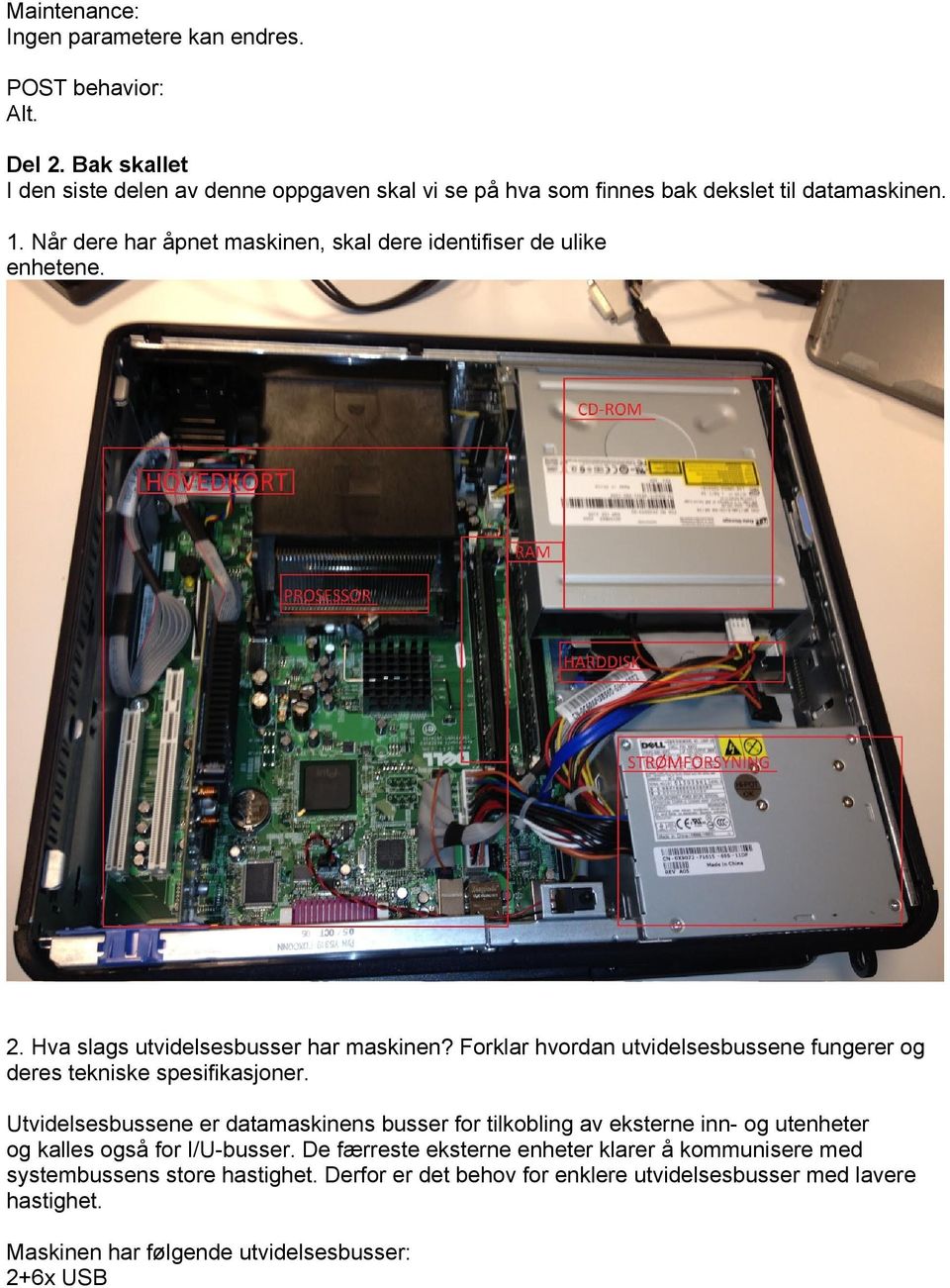 Forklar hvordan utvidelsesbussene fungerer og deres tekniske spesifikasjoner.