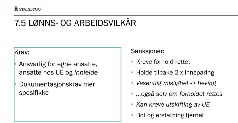 rettet Holde tilbake 2 x innsparing Vesentlig mislighet -> heving også