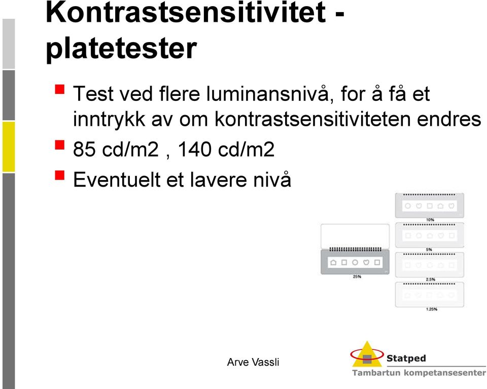 inntrykk av om kontrastsensitiviteten