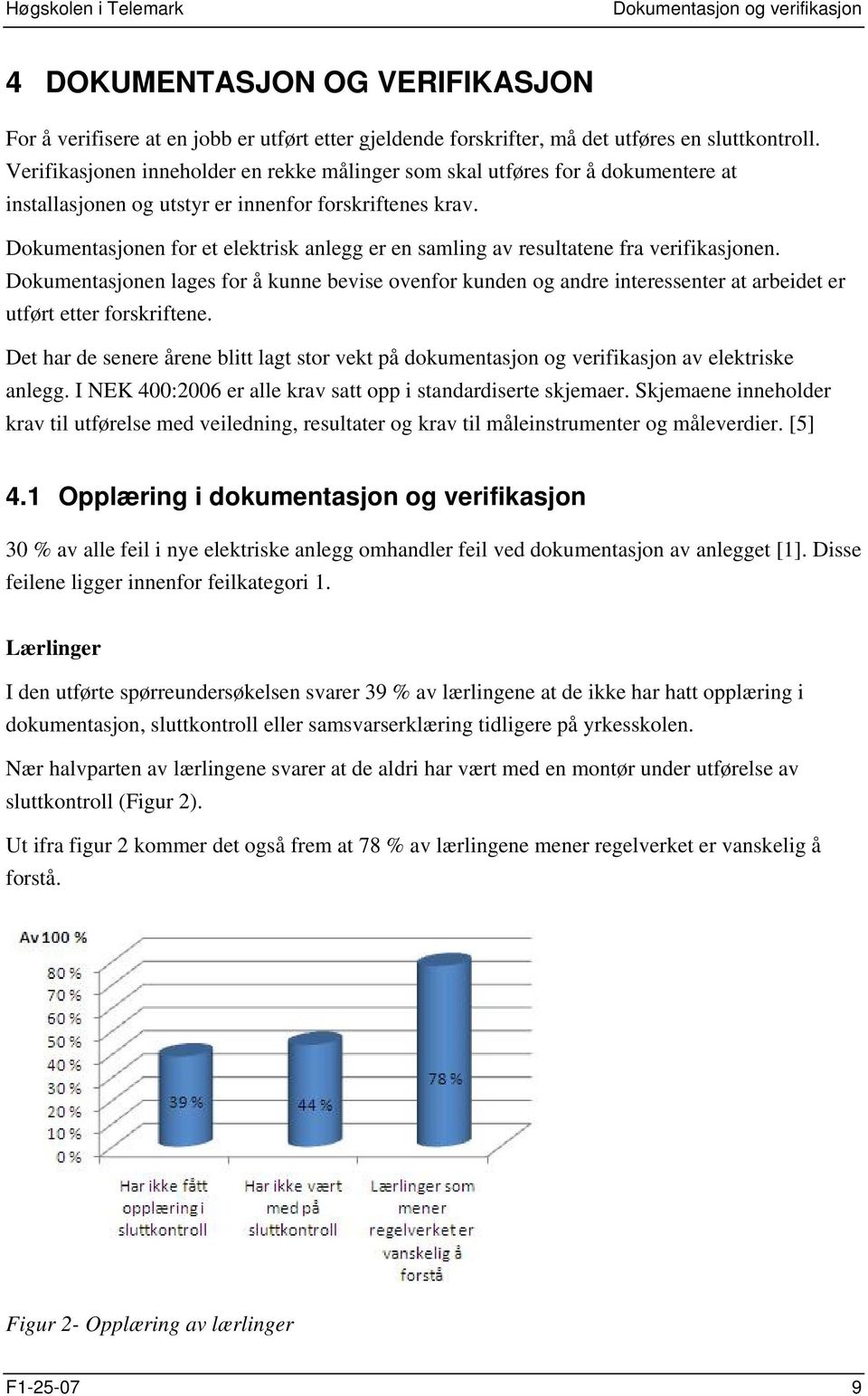 Dokumentasjonen for et elektrisk anlegg er en samling av resultatene fra verifikasjonen.