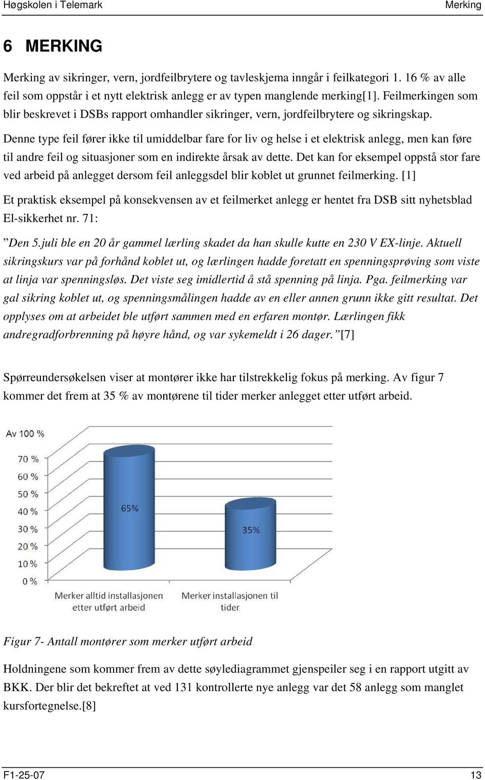 Denne type feil fører ikke til umiddelbar fare for liv og helse i et elektrisk anlegg, men kan føre til andre feil og situasjoner som en indirekte årsak av dette.