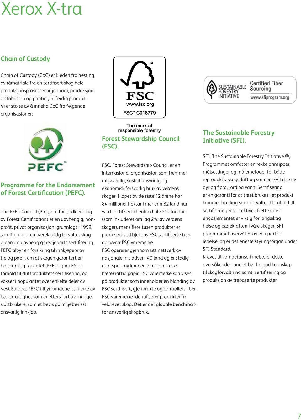 The PEFC Council (Program for godkjenning av Forest Certification) er en uavhengig, nonprofit, privat organisasjon, grunnlagt i 1999, som fremmer en bærekraftig forvaltet skog gjennom uavhengig