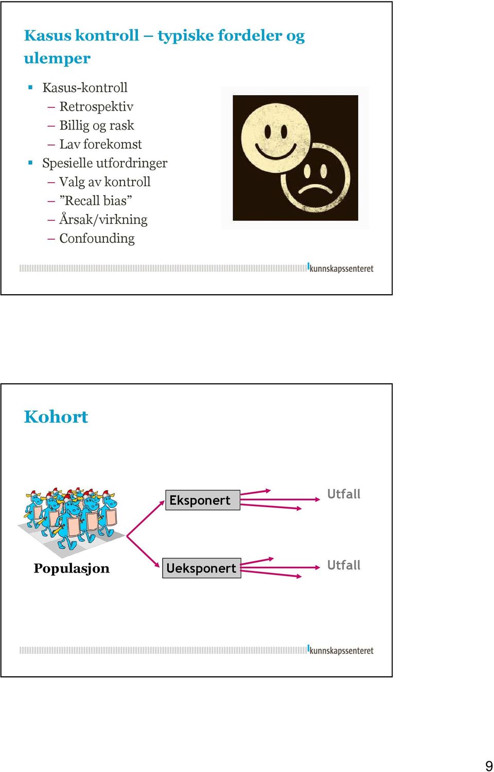 utfordringer Valg av kontroll Recall bias Årsak/virkning