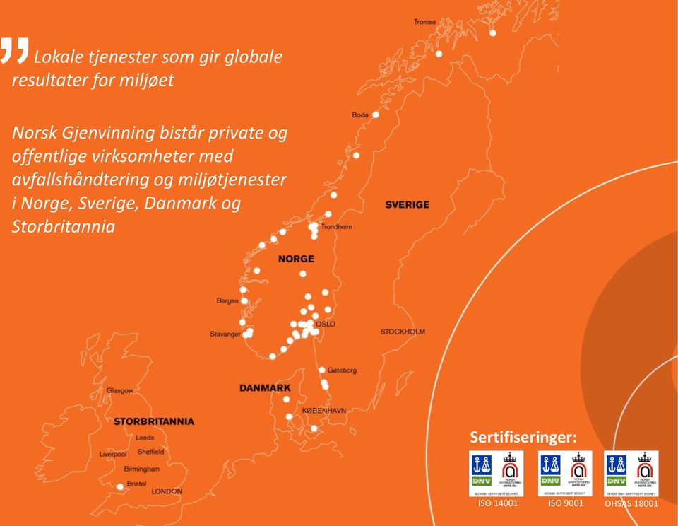 med avfallshåndtering og miljøtjenester i Norge, Sverige,