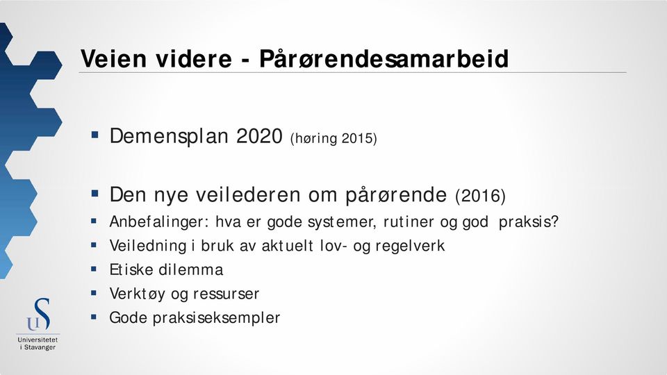 systemer, rutiner og god praksis?