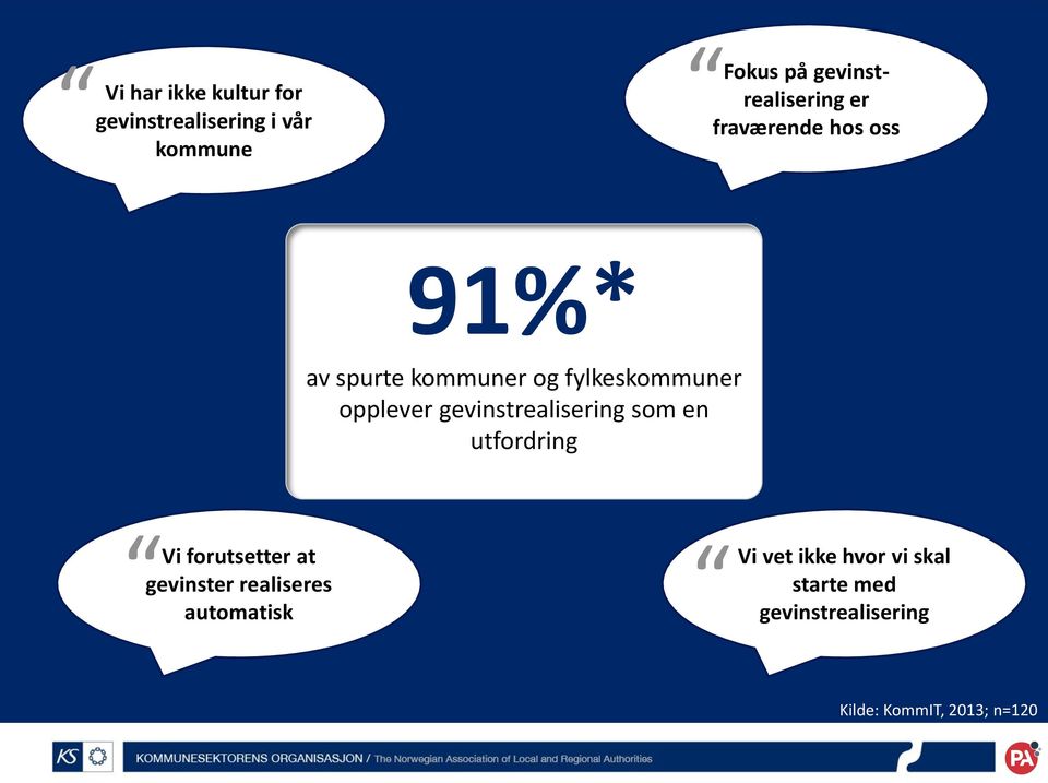 fylkeskommuner opplever gevinstrealisering som en utfordring Vi forutsetter at