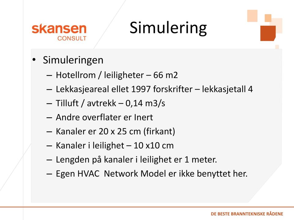 er Inert Kanaler er 20 x 25 cm (firkant) Kanaler i leilighet 10 x10 cm