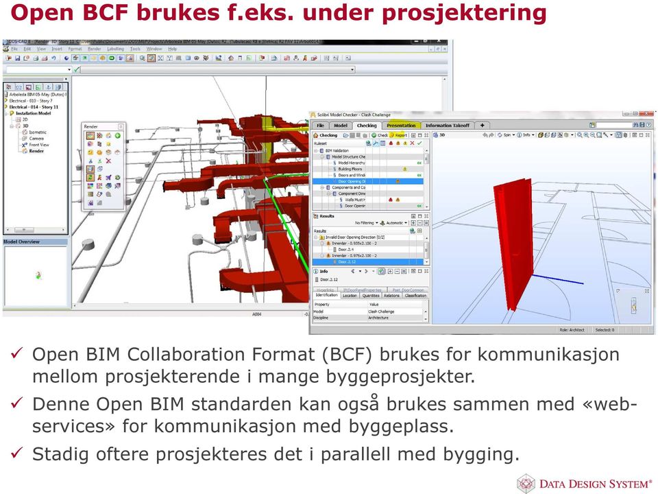 kommunikasjon mellom prosjekterende i mange byggeprosjekter.