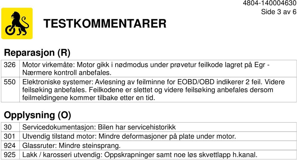 Feilkodene er slettet og videre feilsøking anbefales dersom feilmeldingene kommer tilbake etter en tid.