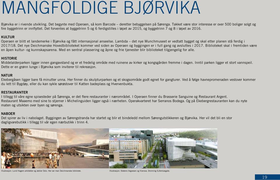 KULTUR Operaen er blitt et landemerke i Bjørvika og fått internasjonal anseelse. Lambda det nye Munchmuseet er vedtatt bygget og skal etter planen stå ferdig i 2017/18.