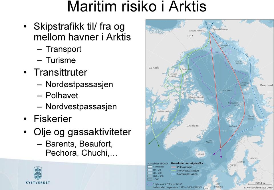 Nordøstpassasjen Polhavet Nordvestpassasjen Fiskerier